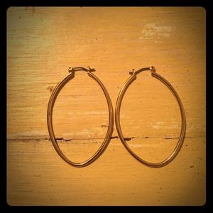 Gold Oval Hoop Earrings
